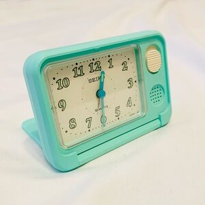 Seiko Vintage Aqua Mint Green Portable Mini Travel Compact Alarm Clock